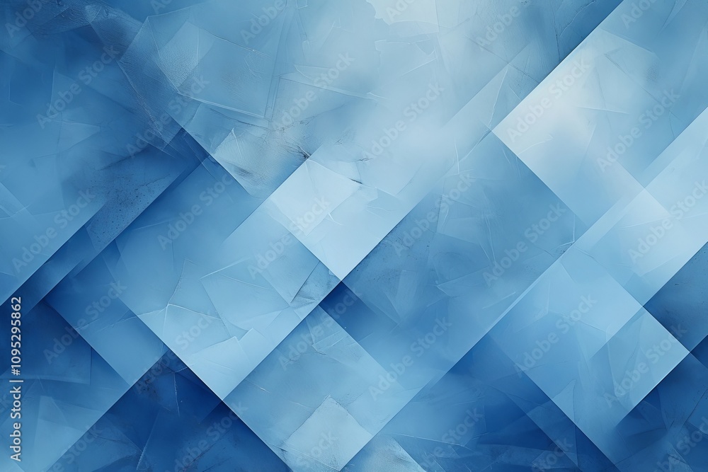Aufkleber modern abstract blue background design with layers of textured white white material in triangle diam