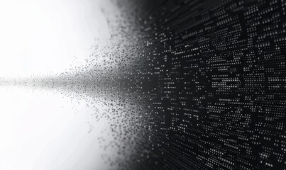 Digital technology background. Digital data dots gray pattern pixel background.Geometric abstract background with simple circular elements. Creative idea for medical, technology, Generative AI