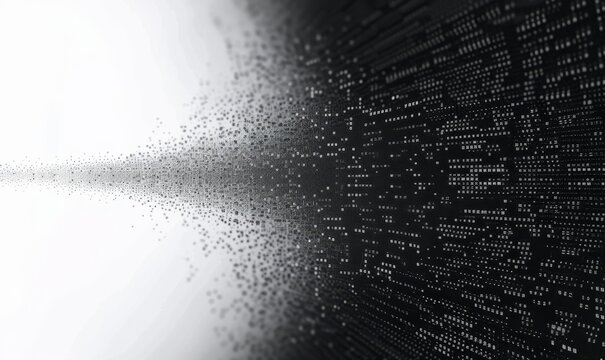 Digital technology background. Digital data dots gray pattern pixel background.Geometric abstract background with simple circular elements. Creative idea for medical, technology, Generative AI - Powered by Adobe