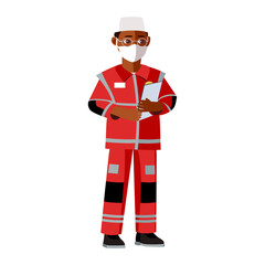 Paramedic in uniform vector illustration