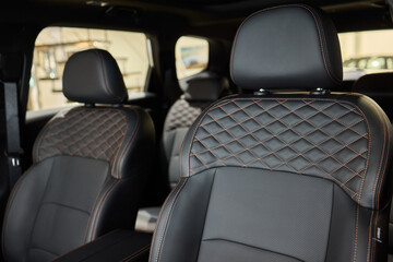 Discover the Stylish Car Interior with Premium Leather Seats for elegance and comfort