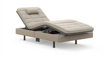 Modern adjustable bed with beige upholstery and reclining features for ultimate comfort