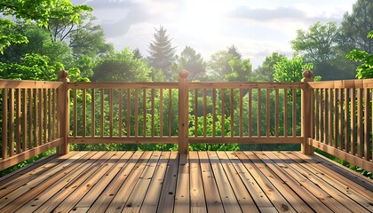 empty table for product display montages in the forest with sun flare