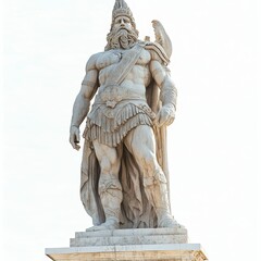 Obraz premium Large stone statue of a powerful warrior.