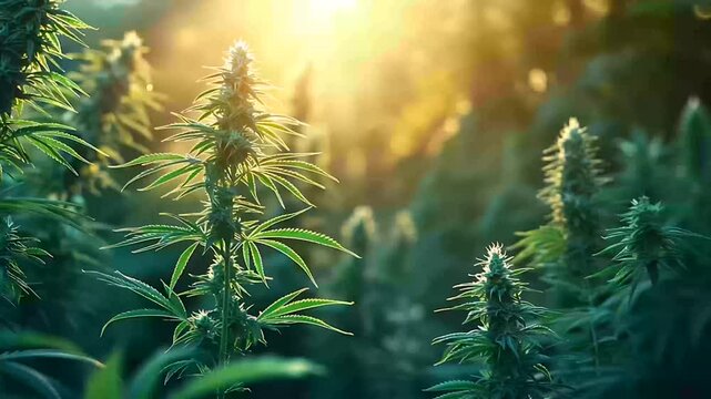 marijuana plant leaves with terpenes