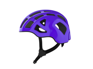 Purple blue bicycle protective helmet isolated in transparent background png