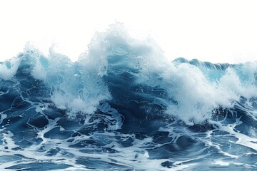 Obraz premium Ocean Waves Crashing on a Sunny Day