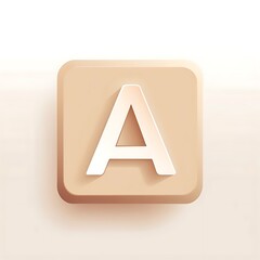 subtle style: letter A icon in beige square for UI UX