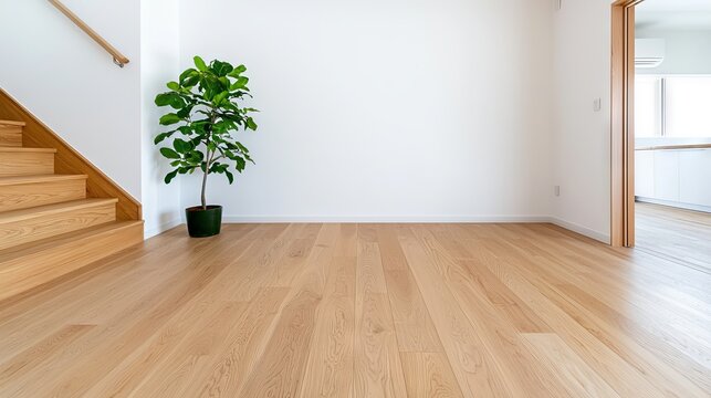 Embracing the rising trend of sustainable living, a minimalist home interior is designed using environmentally friendly materials, promoting conscious consumption.