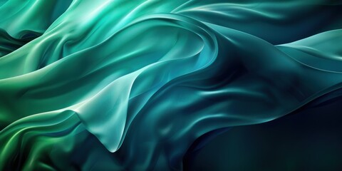 Fototapeta premium Abstract Green Fabric Swirls