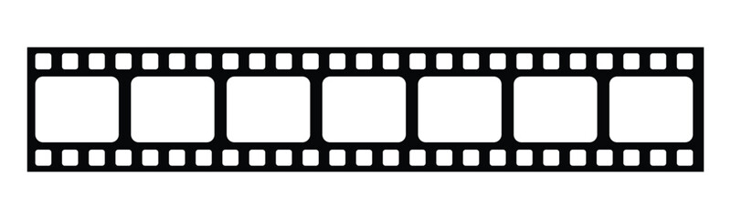 Film strip line icon simple design, film strip icon used for videography elements, cinema reel. Filmstrip with frames, photo and videos for camera.