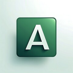 letter A icon in a forest green square for UI UX