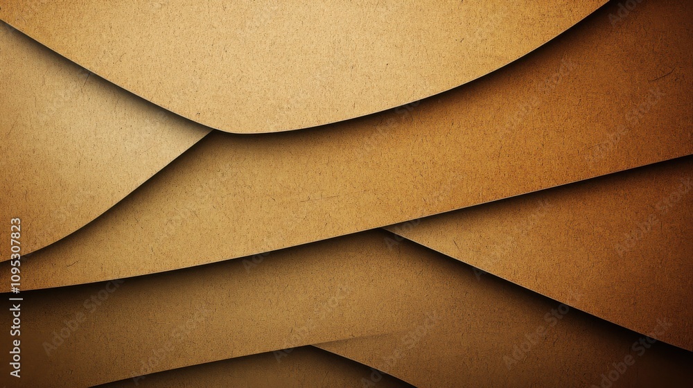 Aufkleber a textured abstract background featuring layered brown paper with soft curves and shadows.