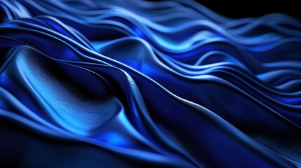Fototapeta premium Abstract Blue Fabric Waves