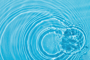 drops on water with circles on a blue background