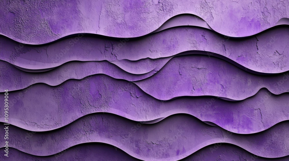 Poster elegant abstract purple waves of textured material create a soothing visual rhythm.
