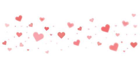 Valentine's Day heart shaped confetti Love valentine background with pink petals of hearts on transparent background.	

