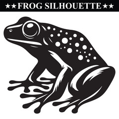 Frog silhouette, Frog hand drawn art on white background. Eps 10