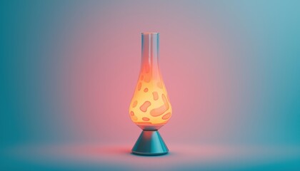 Retro lava lamp display on white background home decor art piece minimalist style close-up view nostalgic vibes