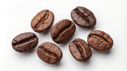 Obraz premium Coffee beans isolated on white background. Macro coffee beans