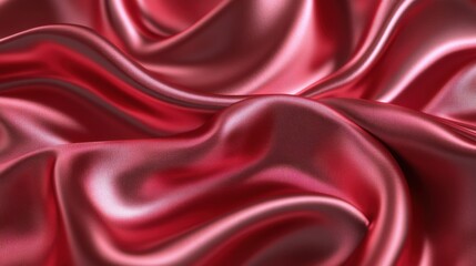 Obraz premium Close-up of luxurious red satin fabric showcasing elegant folds and smooth texture.