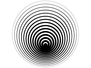 Circle abstract background with dynamic elements. Black shape on a white background.