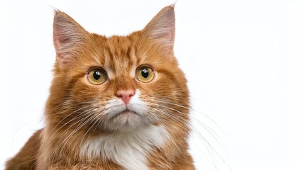 A fluffy ginger cat with wide-open eyes. AI created