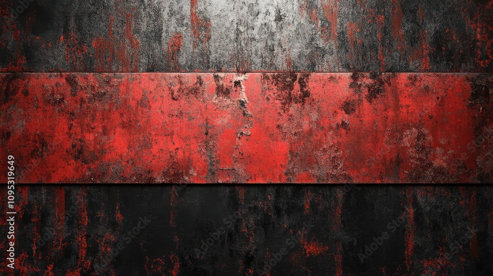 Poster textured background featuring a bold red stripe on a weathered black surface, creating a dramatic co