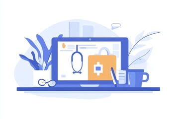 Online Doctor Appointment Booking - Modern telehealth, convenient healthcare, virtual consultation, medical appointment scheduling, online health services.