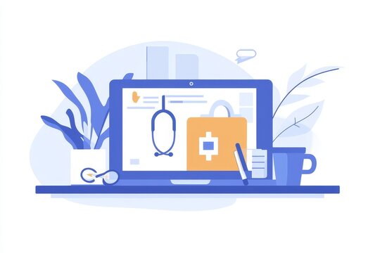 Online Doctor Appointment Booking - Modern telehealth, convenient healthcare, virtual consultation, medical appointment scheduling, online health services.