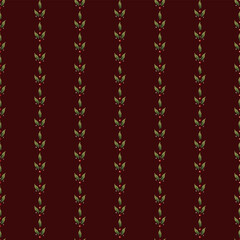 Series of christmas floral patterns in retro vintage classical style