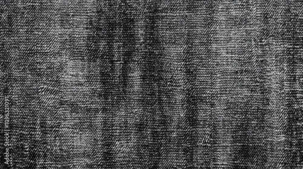 Poster close-up of textured gray denim fabric, showcasing intricate weave patterns and subtle tones.