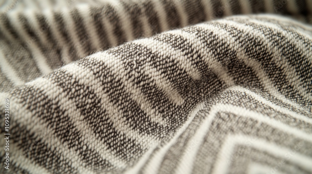 Poster close-up of a textured fabric with alternating black and white patterns, showcasing intricate detail