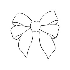 Hand drawn sketch of bow vector illustration