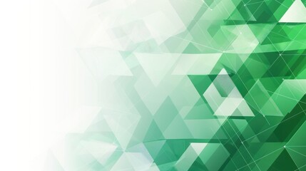 Obraz premium Abstract Geometric Pattern with Green and White Triangles