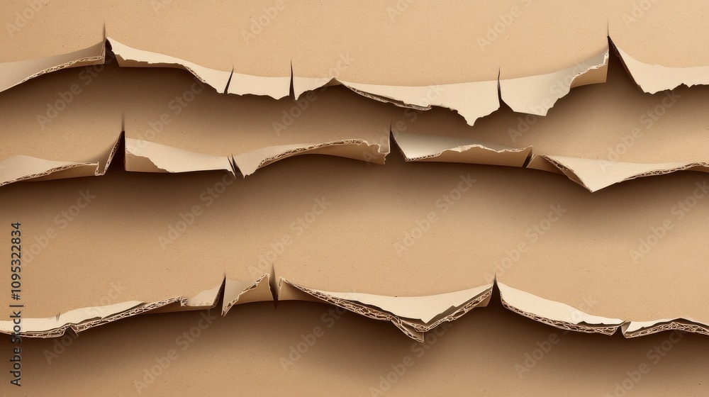 Poster abstract background of crumpled, torn cardboard layers in earthy tones, creating an interesting text
