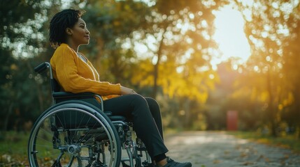 The confident stance of a disability rights activist advocating for accessibility, Illustrating the fight for equal opportunities, photography style