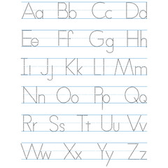 abc worksheet with tracing letters of the alphabet for kids. Uppercase and lowercase letters of the English alphabet.Vector illustration