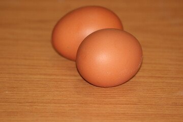 Eggs on a Wooden Table