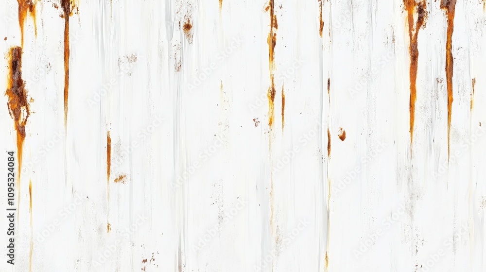 Poster A textured white surface with rust streaks, creating a rustic and weathered appearance.