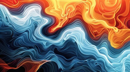 Fototapeta premium Abstract design of swirling blue and turquoise hues in vector format, representing dynamic water currents