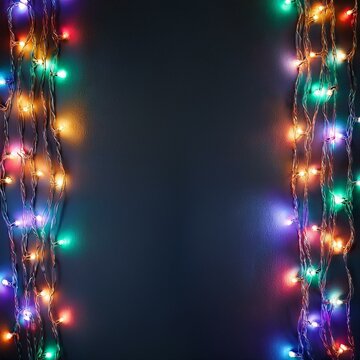 Bunte Lichterkette mit Platz f&uuml;r festliche Botschaften