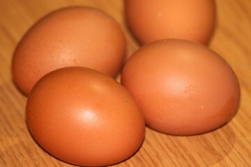 Eggs on a Wooden Table