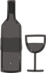Graphic | Wine Bottle and Glass