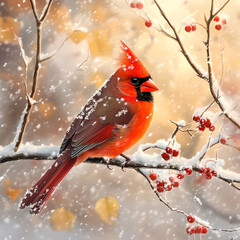 cardinal is a bird found in North and central America , most color is red, sing a song. it is...