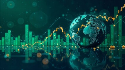 abstract background with charts and graphs symbolizing financial trends global economy,money, business, financial system, cryptocurrency, finance, economy, crypto, earnings