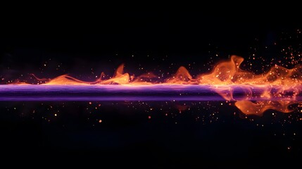 Fototapeta premium A purple flame with red and orange hues on the top of an Olympic torch