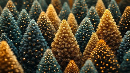 Vibrant Group of Colorful Trees in Nature
