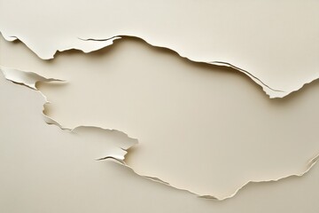 壁の紙がはがれた状態の近景が美しい、独特の質感を持つ内装の一部