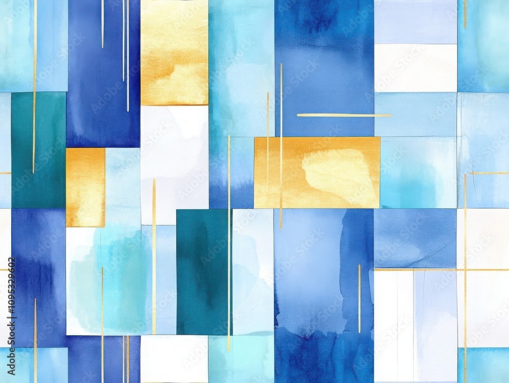 Aufkleber vibrant seamless pattern brushstroke concept. a vibrant abstract watercolor pattern featuring blue, 